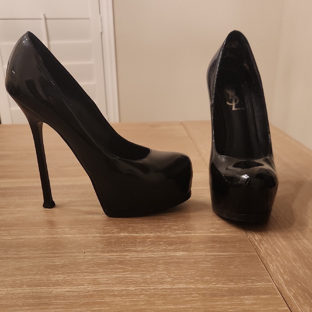 YSL Tribute Two Patent Leather Stiletto Pumps